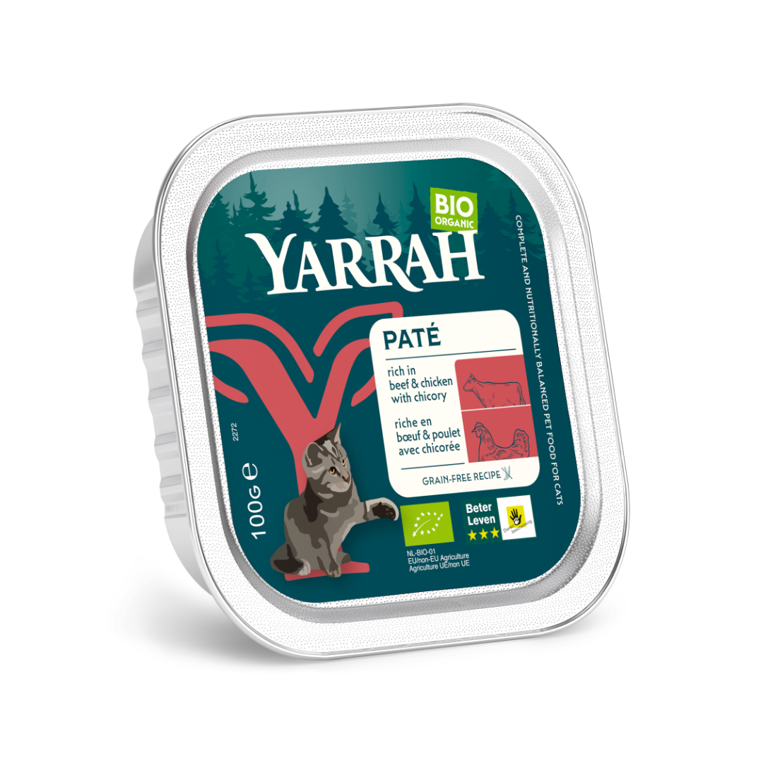 Yarrah Kattenvoer pate met rund bio