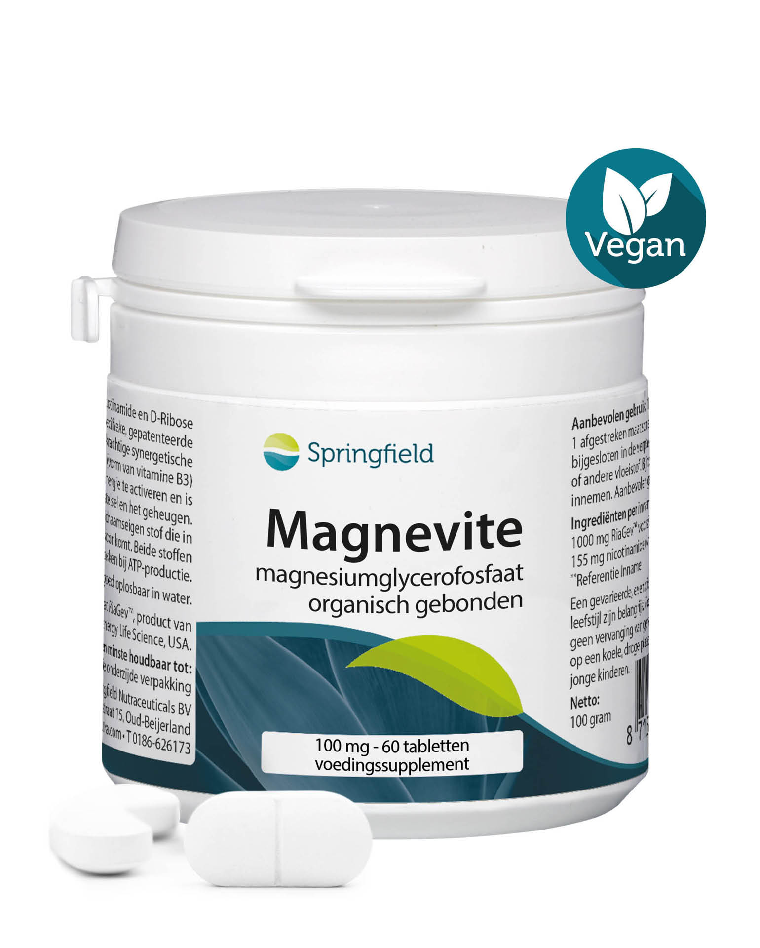 Springfield Magnevite magnesium glycerofosfaat 100 mg - Afbeelding 4