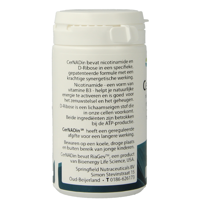 Springfield Cernadin SR nicotinamide & D-ribose 760mg - Afbeelding 2