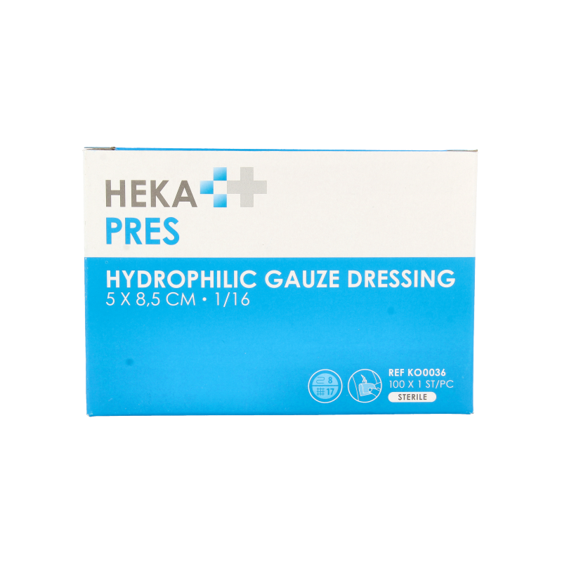 Hekapres Gaaskompres hydrofiel 5 x 8.5