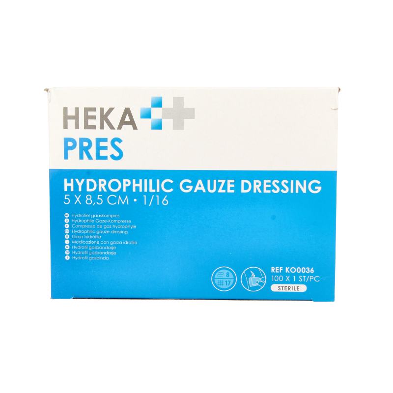 Hekapres Gaaskompres hydrofiel 5 x 8.5 - Afbeelding 2