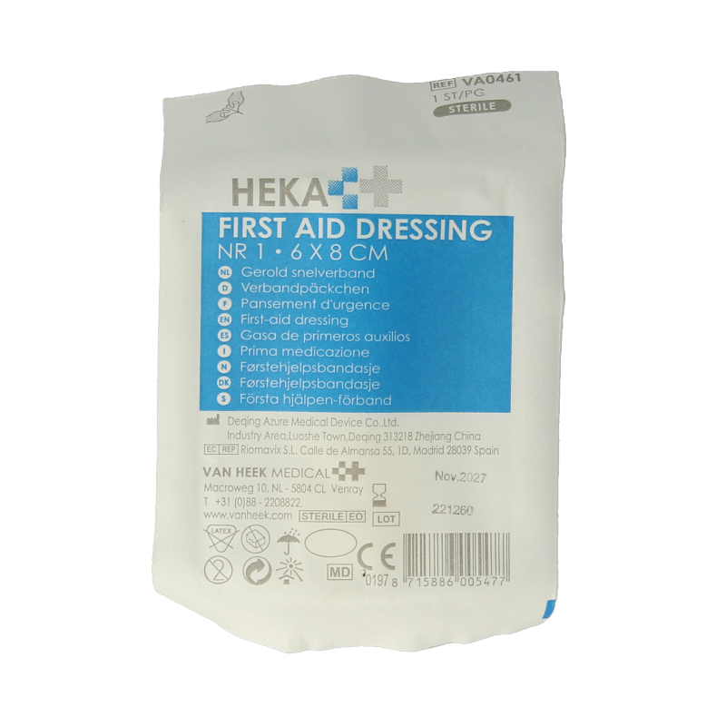 Heka Snelverband nr. 1 6 x 8 cm steriel