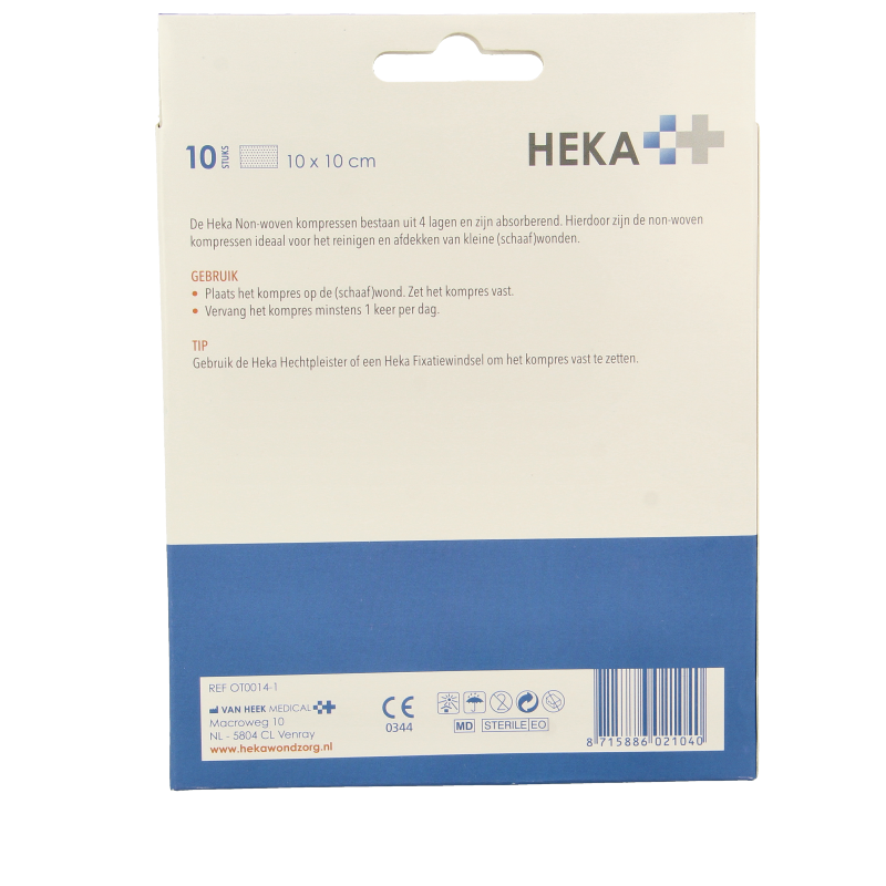 Heka Klein Non-woven kompres 10 x 10cm - Afbeelding 2