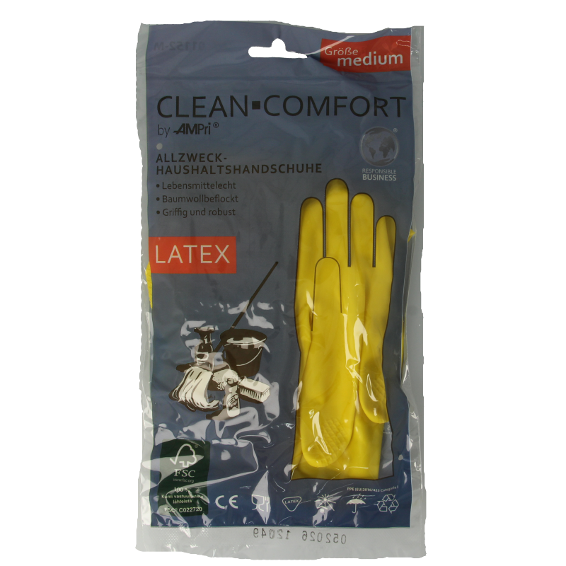 CLEAN-COMFORT Huishoudhandschoen geel maat M