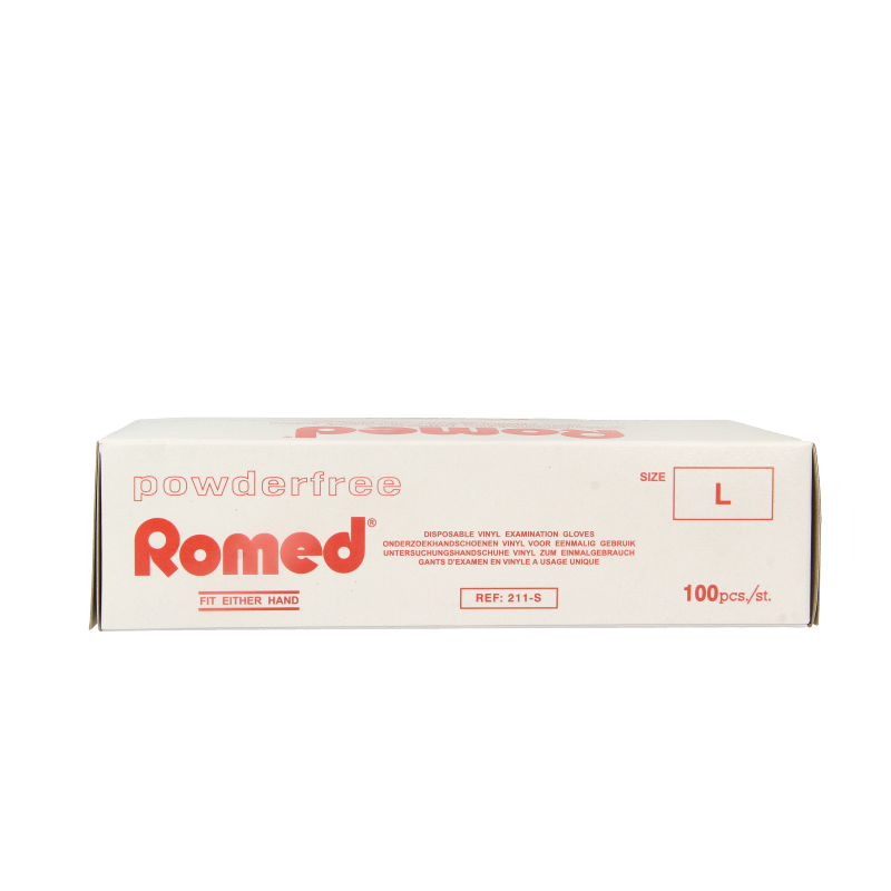 Romed Vinyl handschoen niet steriel poedervrij L - Afbeelding 3