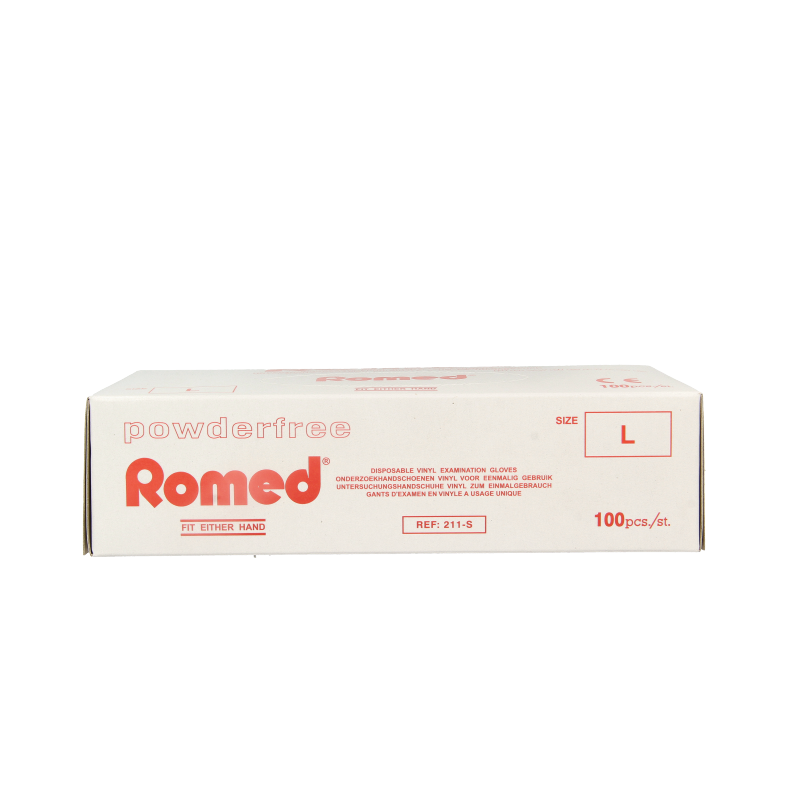 Romed Vinyl handschoen niet steriel poedervrij L - Afbeelding 6