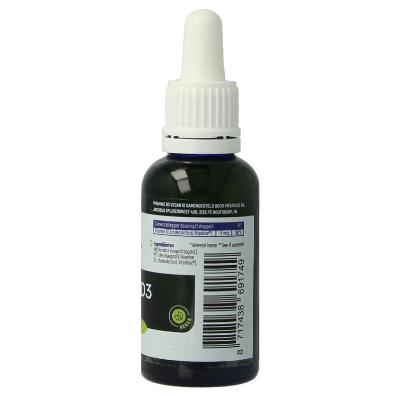 Vitakruid Vitamine D3 Vegan Vitashine 5 mcg per druppel - Afbeelding 3