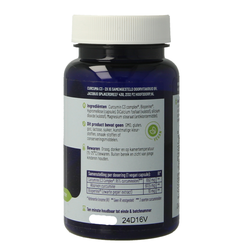 Vitakruid Curcuma C3-2X (95% curcuminoiden) met Bioperine - Afbeelding 3