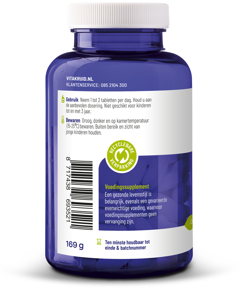 Vitakruid Magnesium sport bisglycinaat malaat&tri-dicitraat - Afbeelding 2