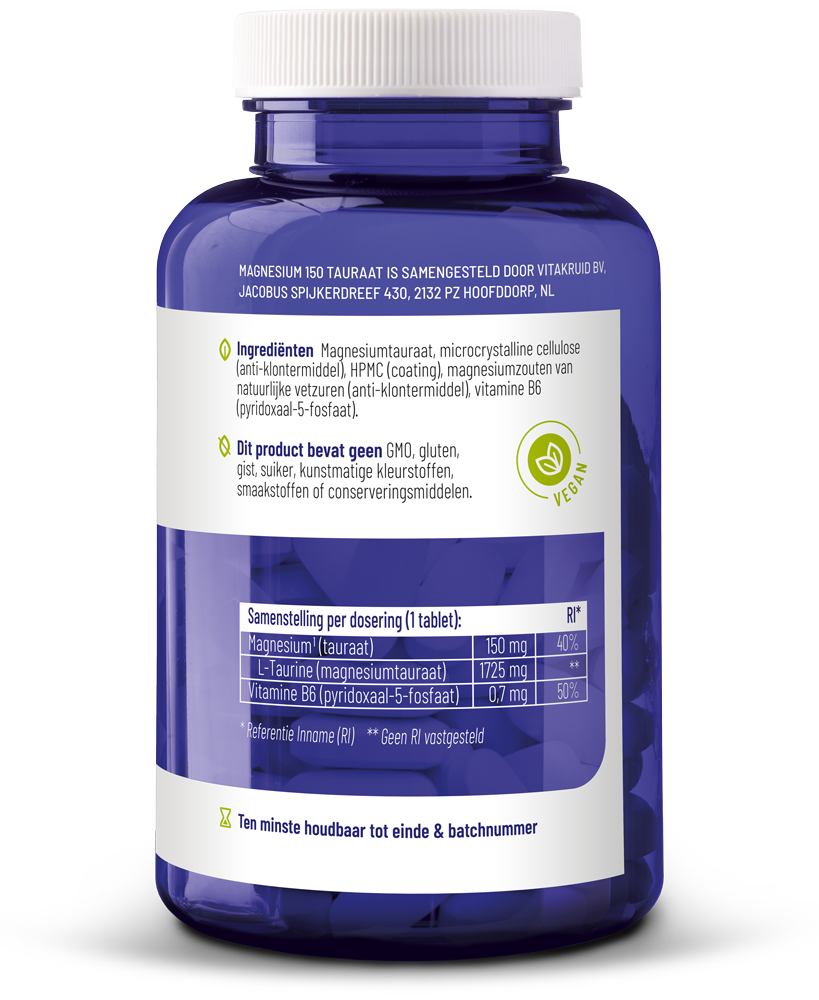 Vitakruid Magnesium 150 tauraat - Afbeelding 3