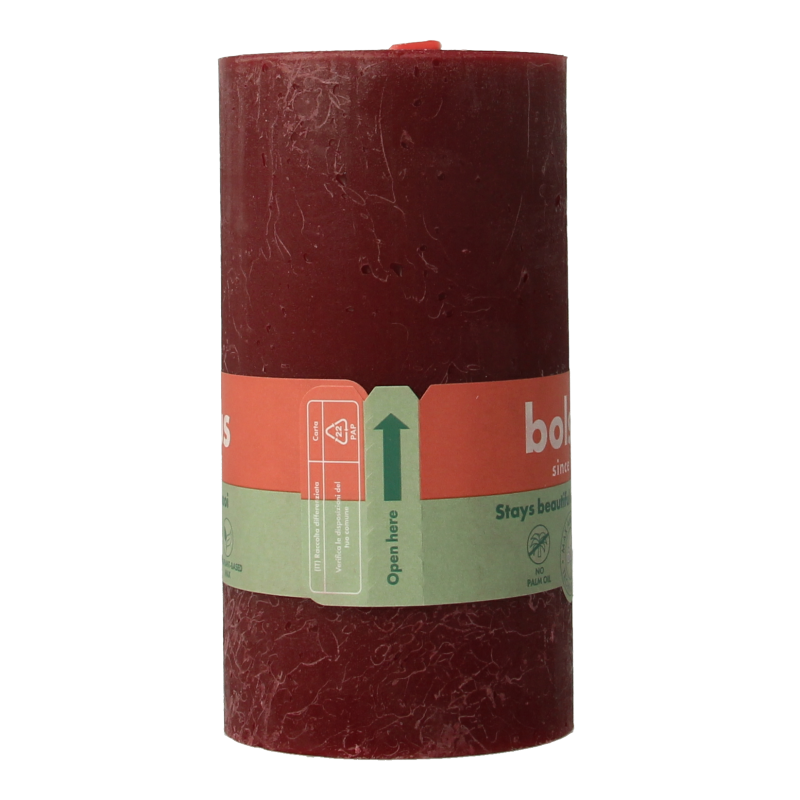 Bolsius Rustiekkaars shine 130/68 velvet red - Afbeelding 4