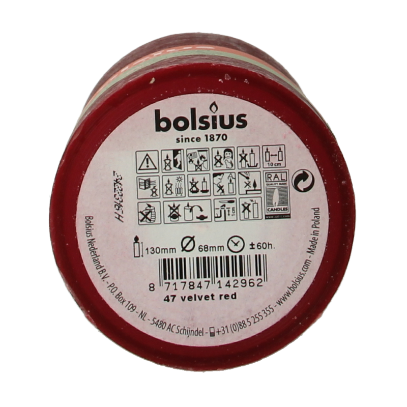 Bolsius Rustiekkaars shine 130/68 velvet red - Afbeelding 5