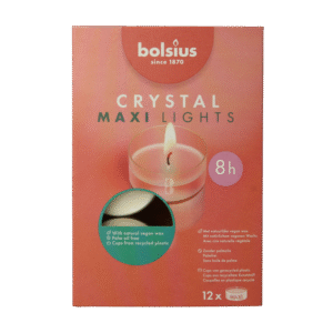 Bolsius Crystal maxi lights 8 uur doos