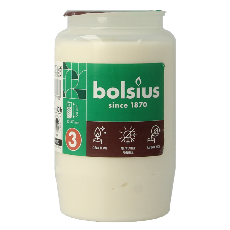 Bolsius Herdenkingslicht nr 3 compo transparant