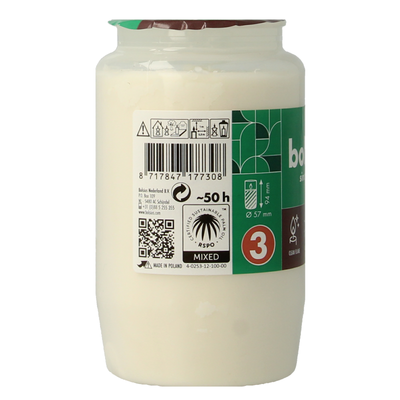 Bolsius Herdenkingslicht nr 3 compo transparant - Afbeelding 2