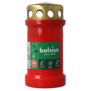 Bolsius Herdenkingslicht nr3 rood met deksel