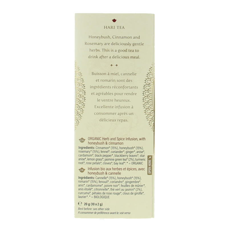 Hari Tea Honeyrush cinnamon rosemary lightness bio - Afbeelding 2