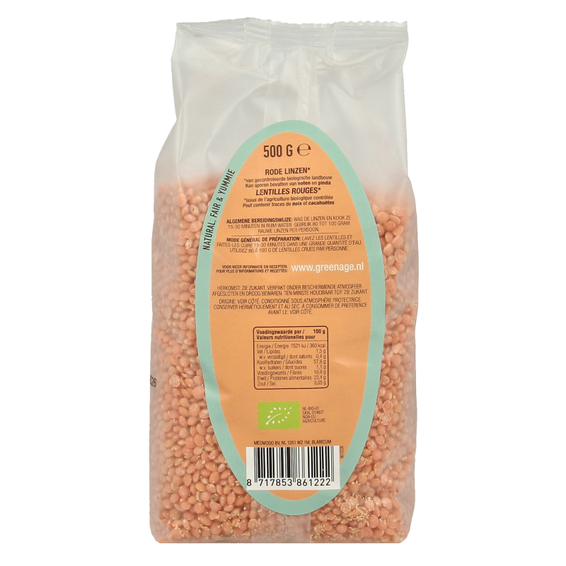 Greenage Rode linzen bio - Afbeelding 2