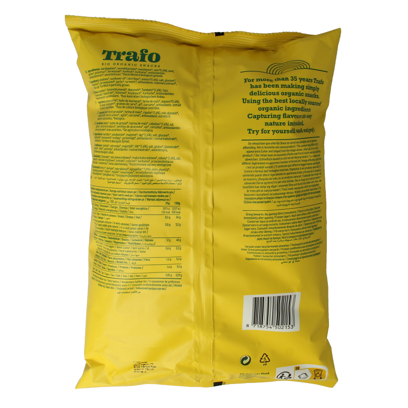 Trafo Chips handcooked kaas & ui bio - Afbeelding 2