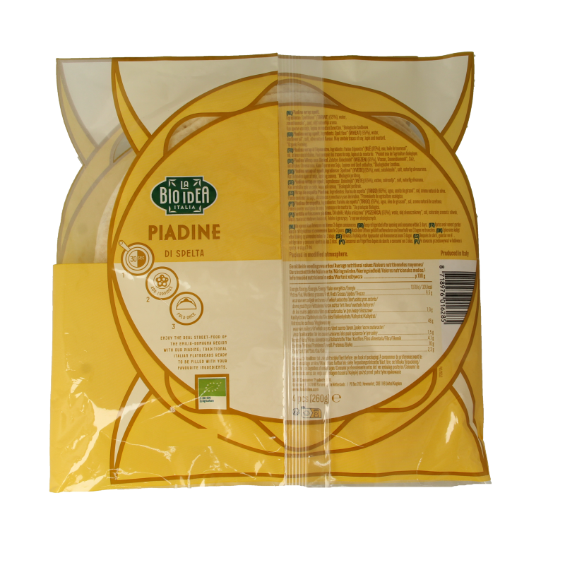Bioidea Spelt piadine wrap bio - Afbeelding 2