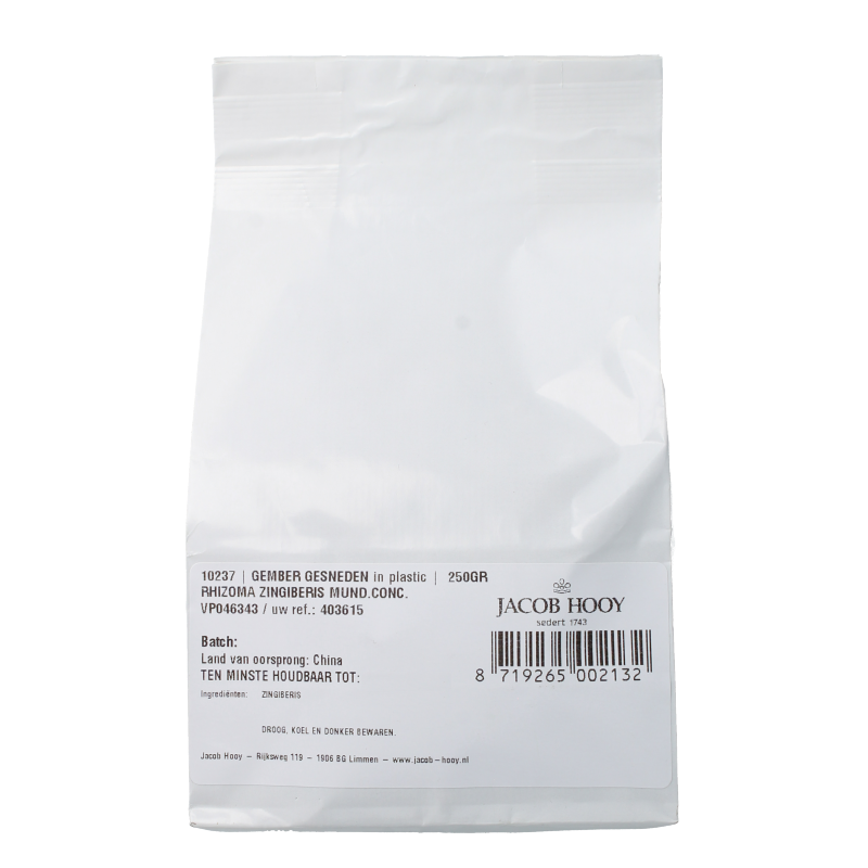 Jacob Hooy Gember geschild gesneden