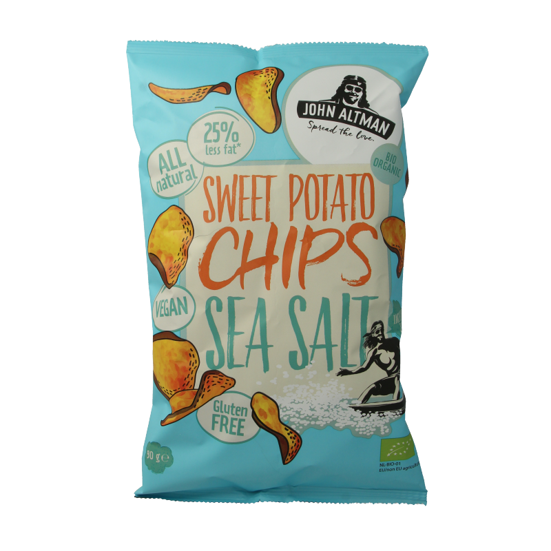 John Altman Zoete aardappel chips sea salt bio