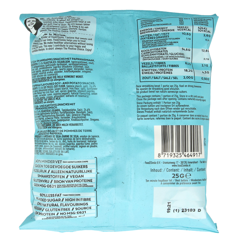 Food2Smile Popped chips paprika - Afbeelding 2