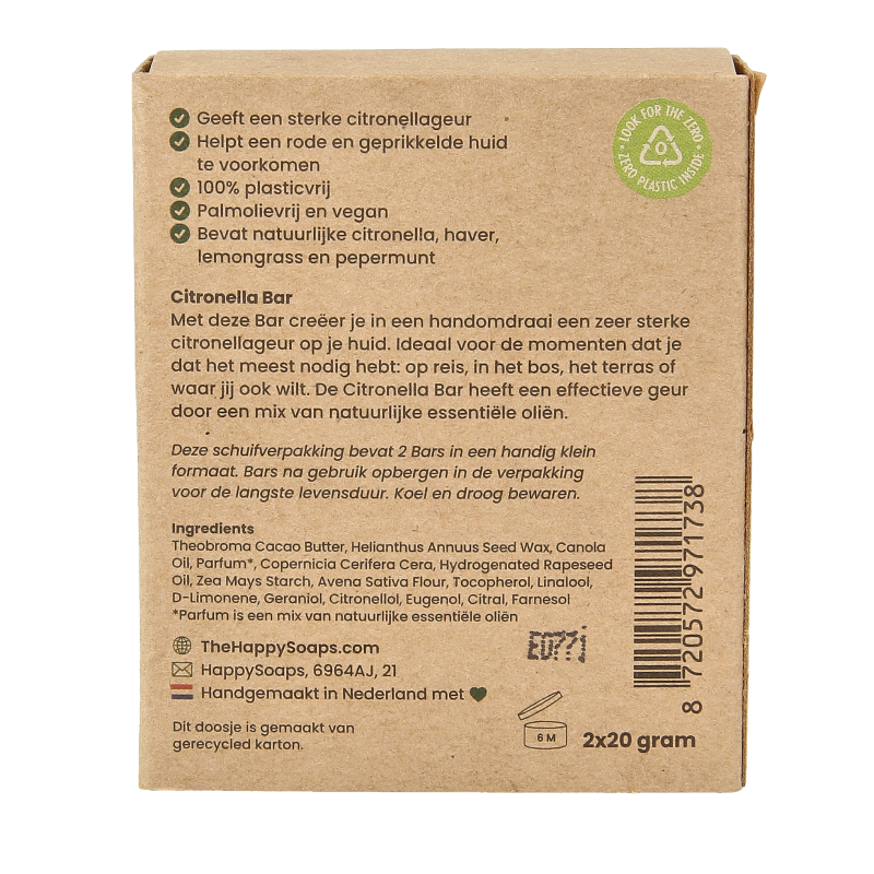 Happysoaps Anti insect bar citroen & krachtige munt - Afbeelding 3