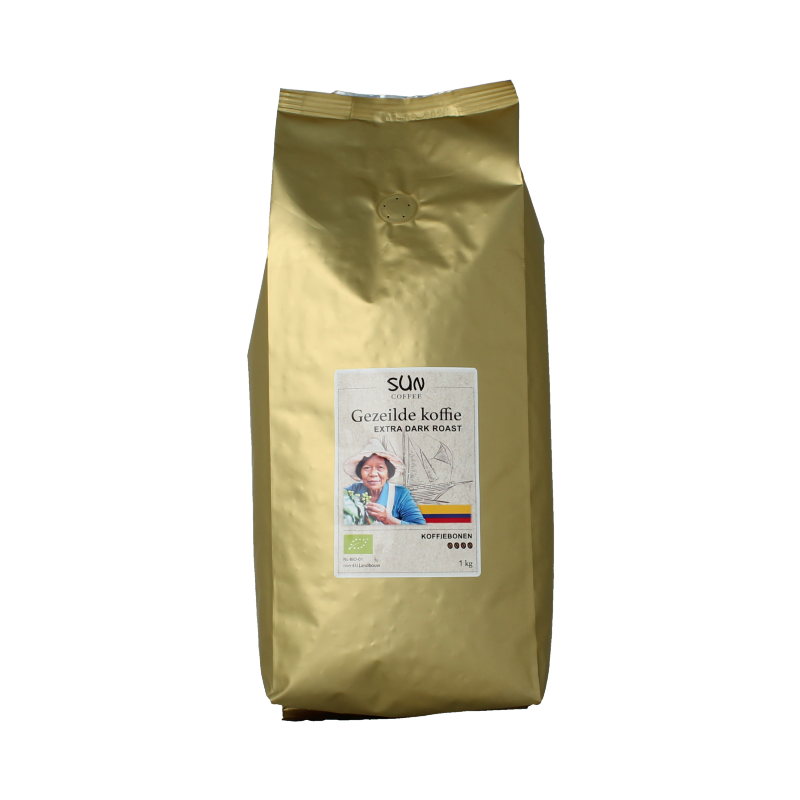 SUN Coffee Gezeilde koffiebonen extra dark roast bio