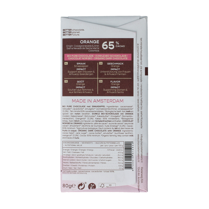 Chocolatemakers Colombia dark sinaas 65% bio - Afbeelding 2