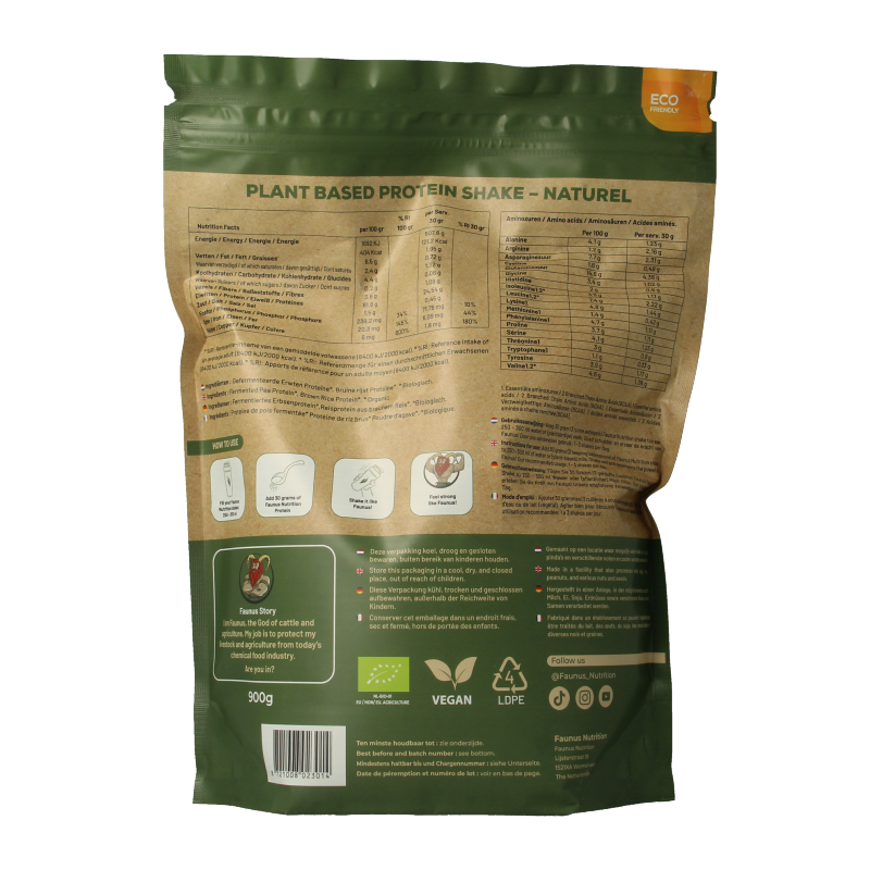 Faunus Nutrition Proteine gefermenteerd naturel bio - Afbeelding 2