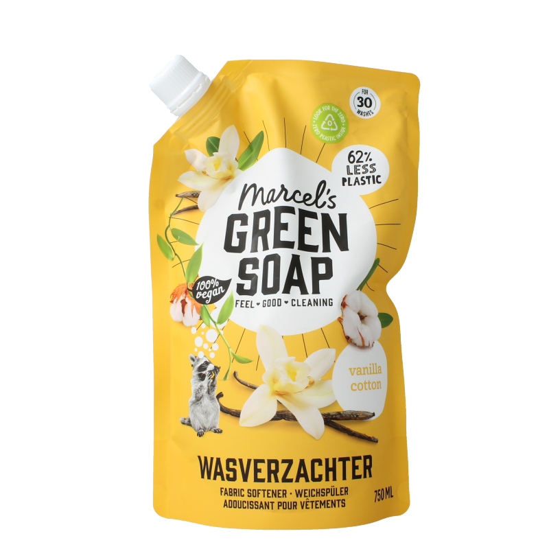 Marcel's Green Soap Wasverzachter vanille & katoen navulling