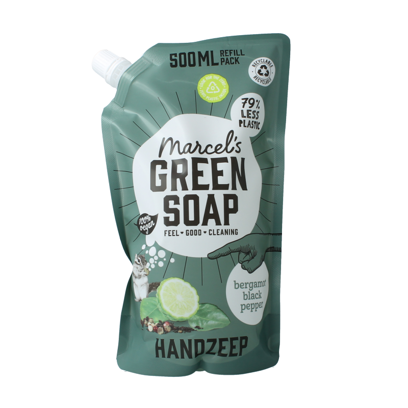 Marcel's Green Soap Handzeep bergamot & black pepper navul