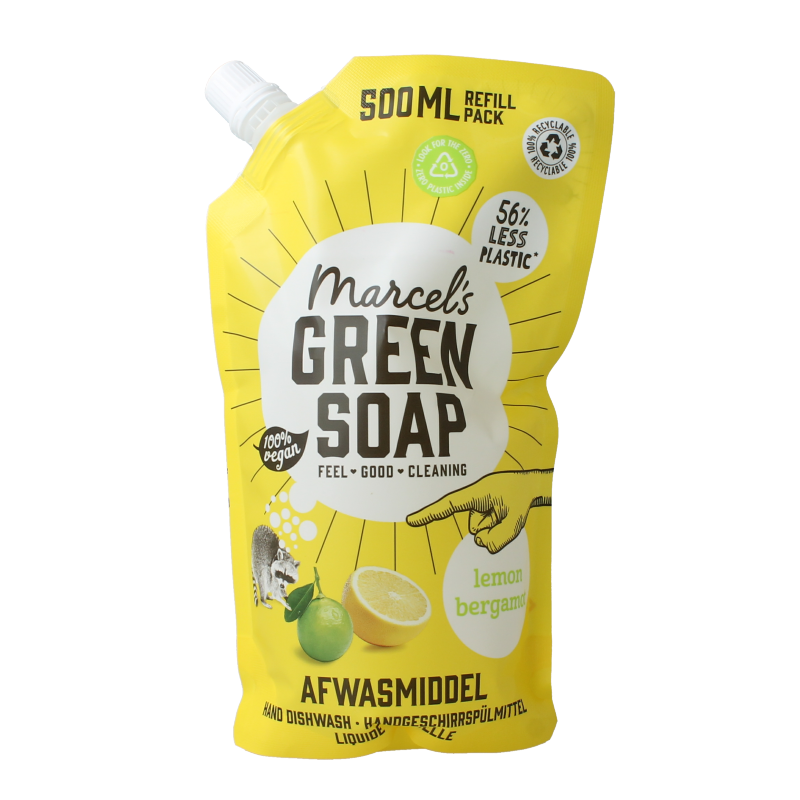 Marcel's Green Soap Afwasmiddel lemon & bergamot navulling