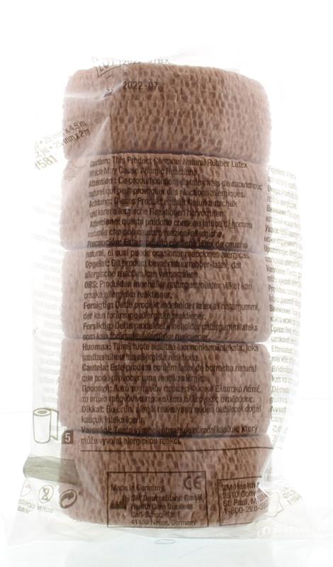 3M Coban zelfklevende zwachtel huidkleur 2.5cm x 4.5m