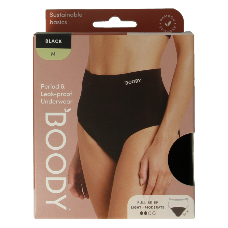 Boody Menstruatieondergoed tailleslip zwart licht/norm M